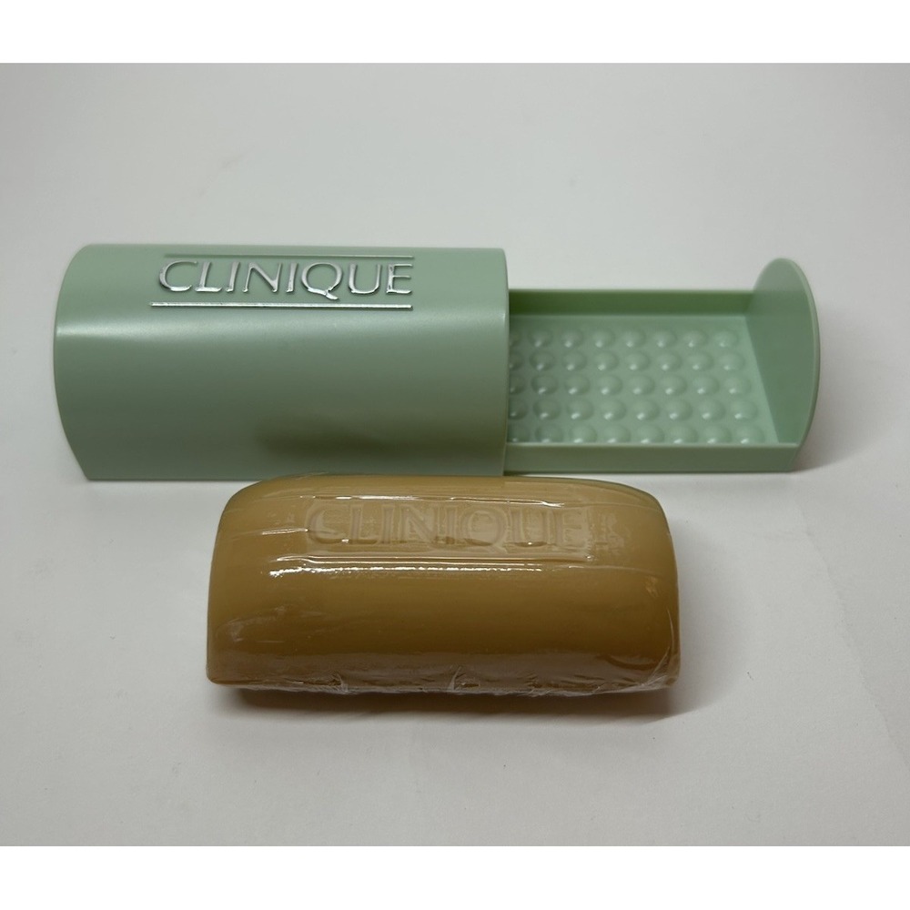 Clinique Facial Soap Bar Mild Sealed with Green Dish Case 1.5 oz Travel Size NOS